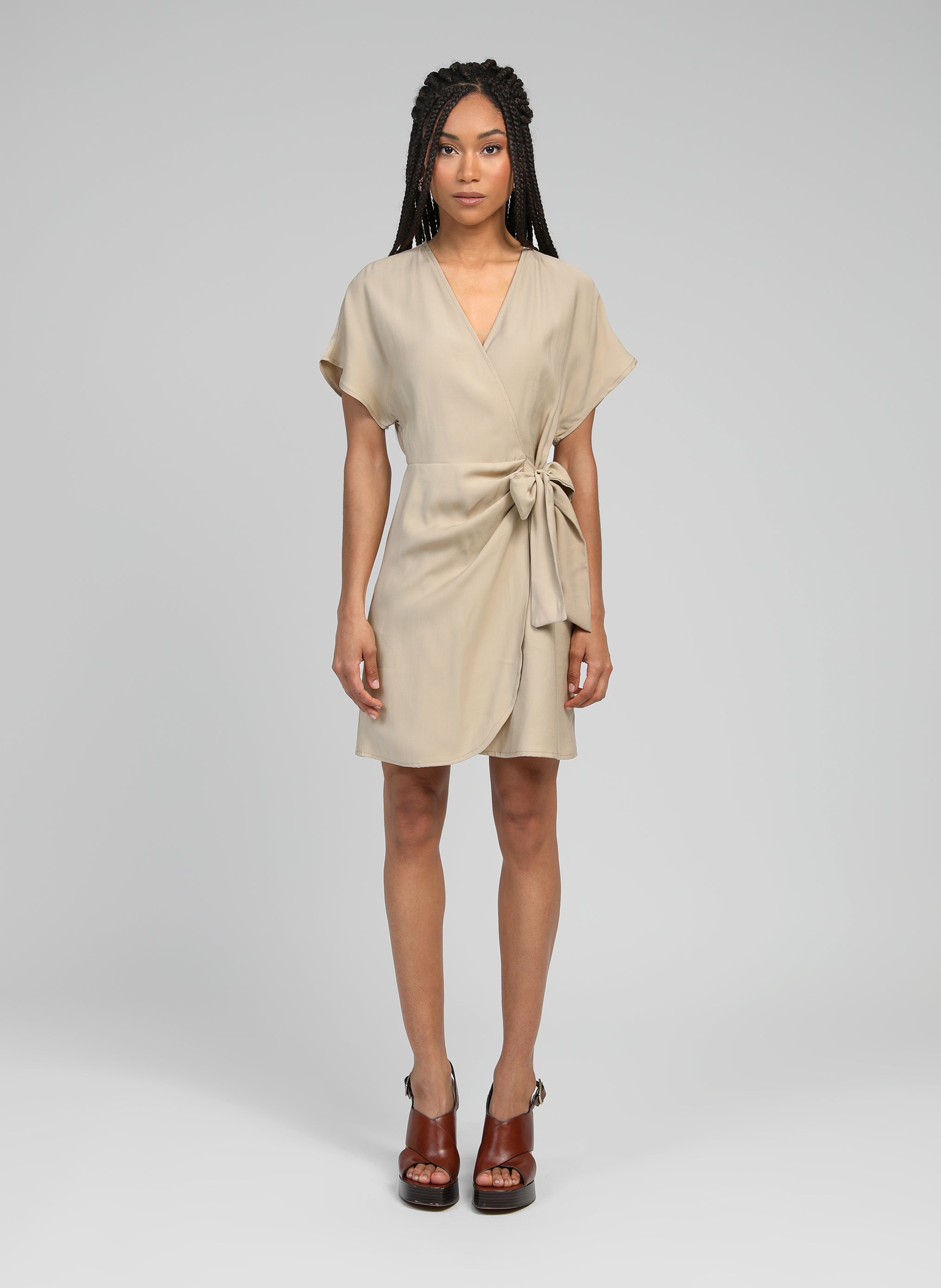 Melana Beige Midi Dress