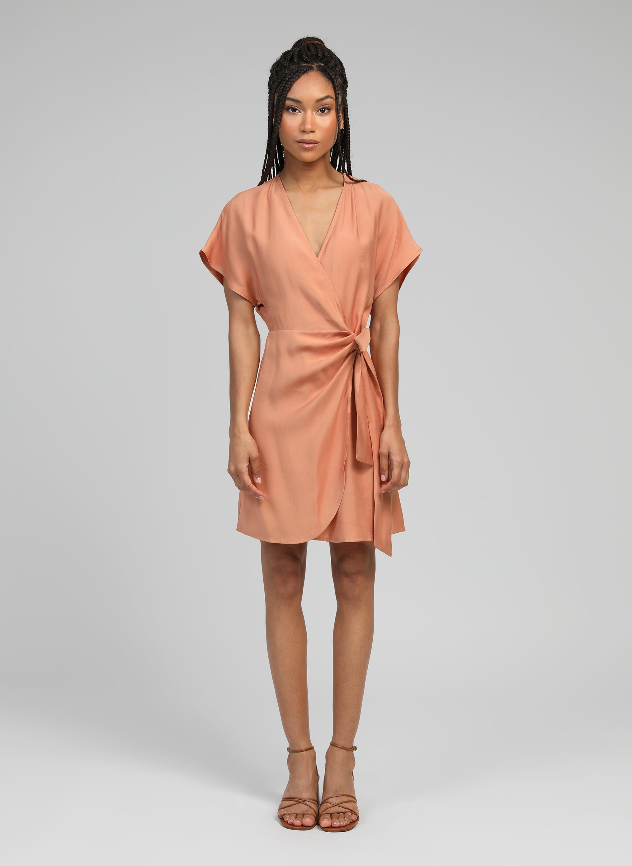 Melana Terracotta midi dress