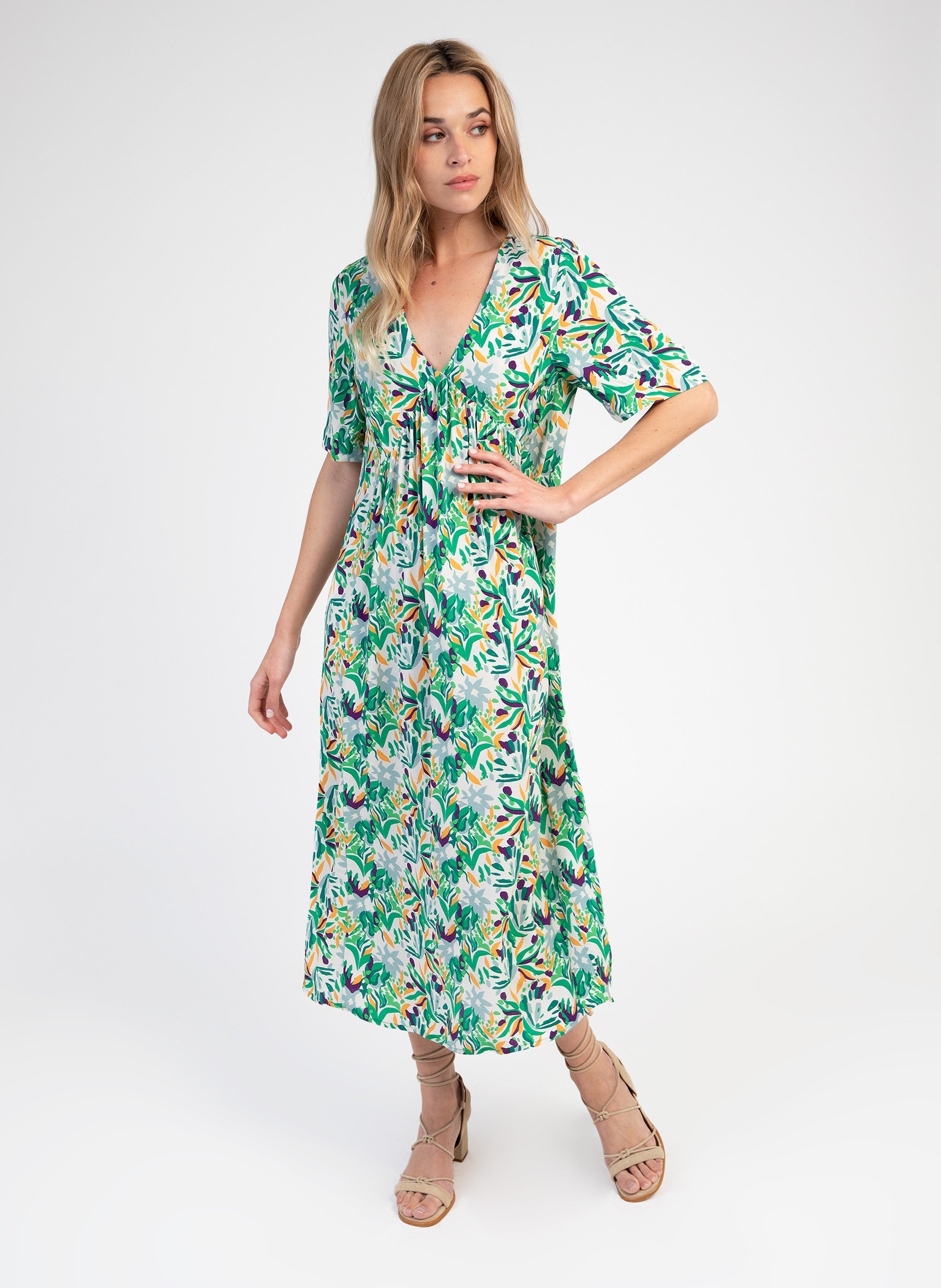 Mikaela Blizzard Ecru Midi Dress