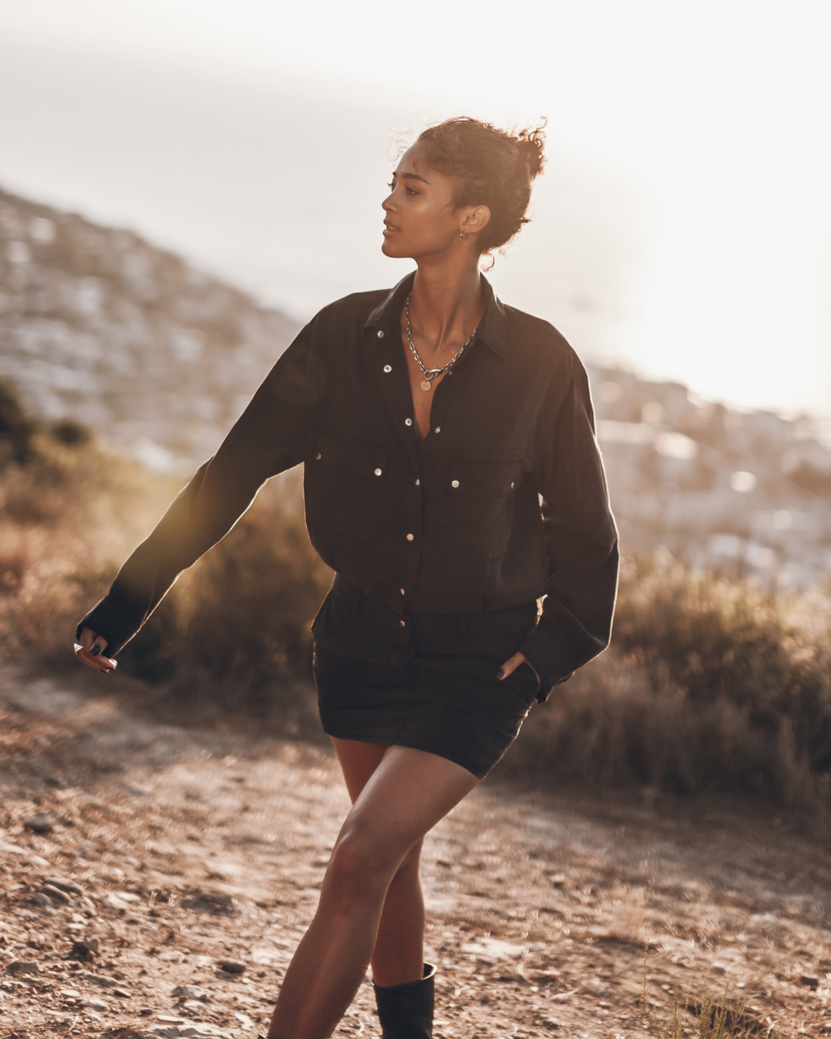 The Dark Pocket Shirt Dress