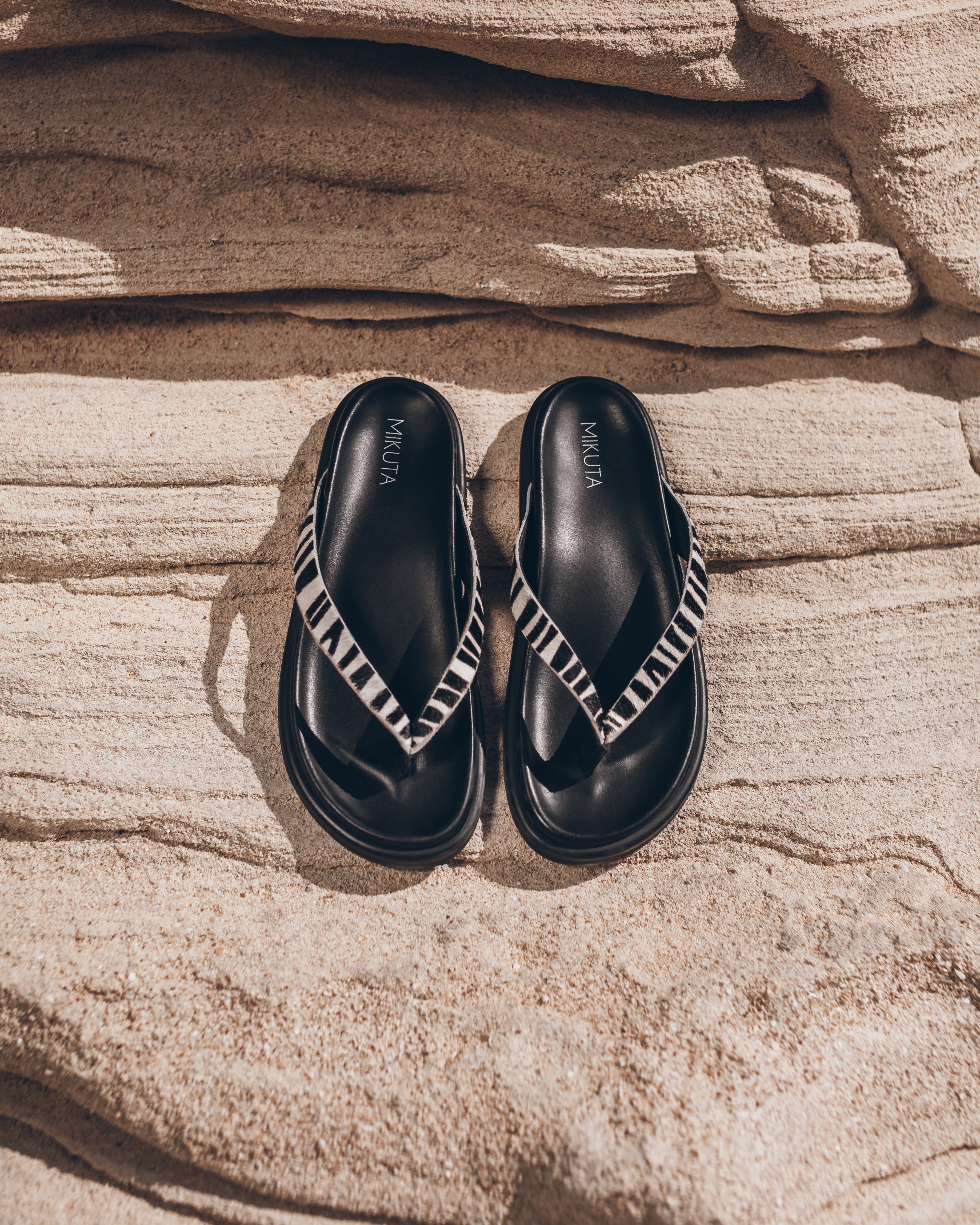 The Zebra Leather Sandals