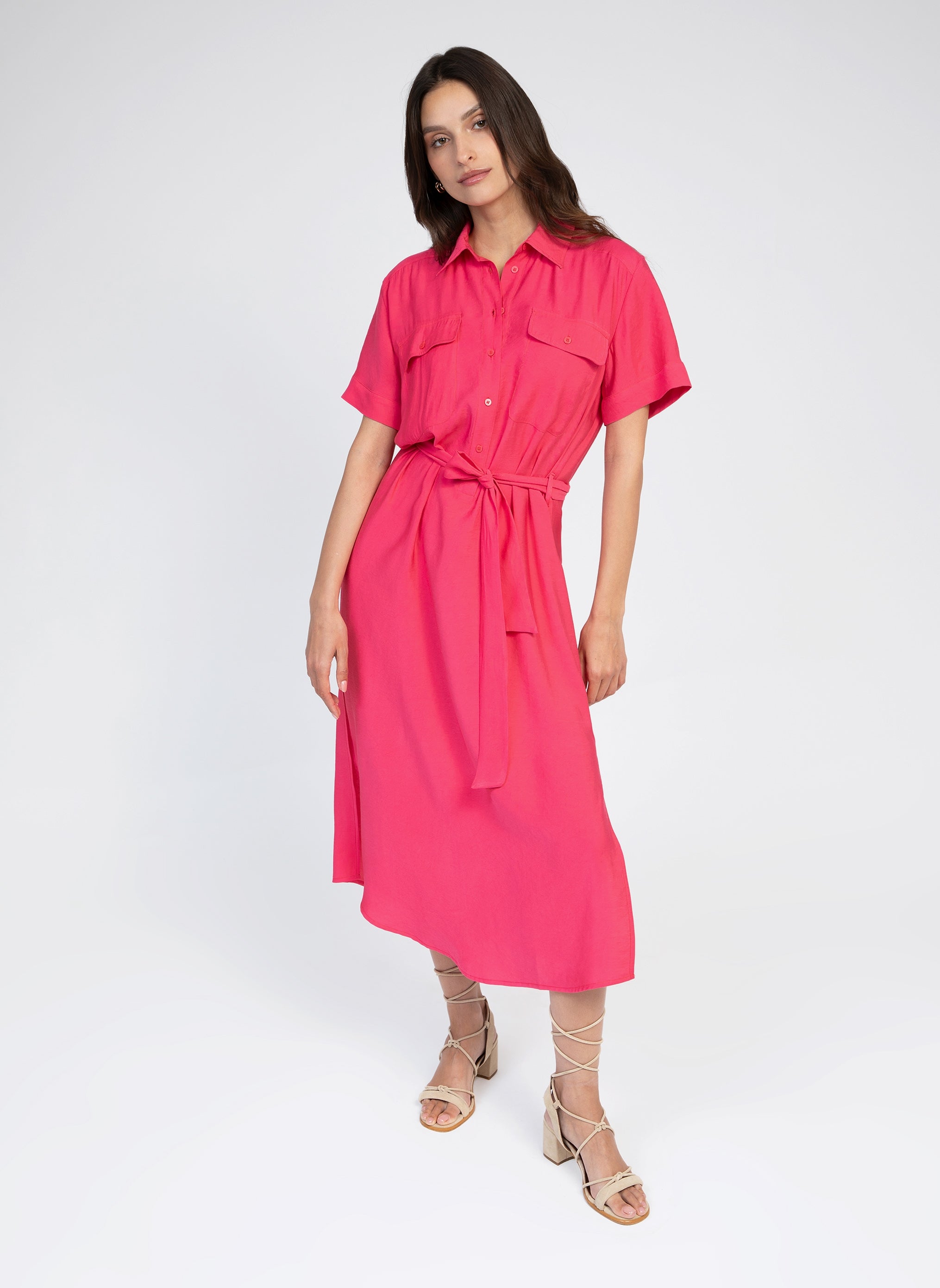 Milie Raspberry Midi Dress
