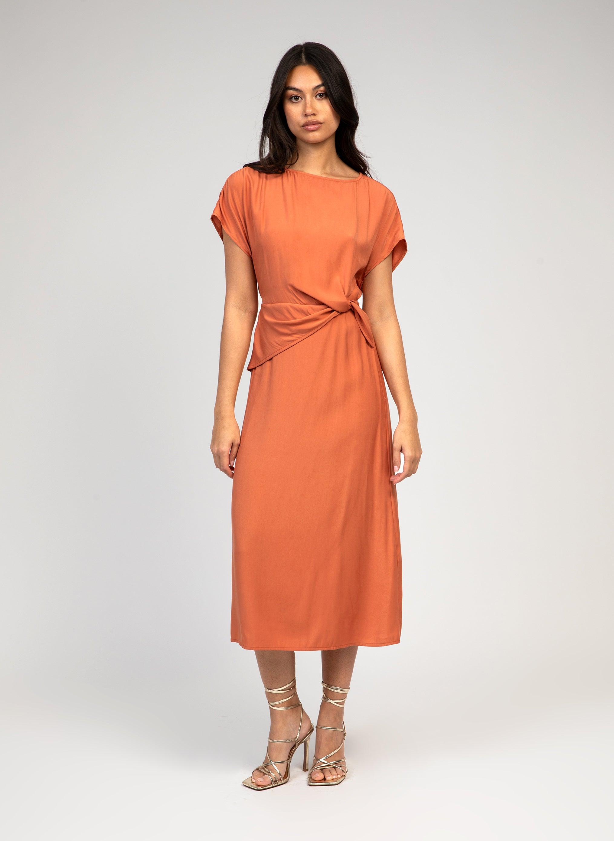 Moavil Terracotta Midi Dress