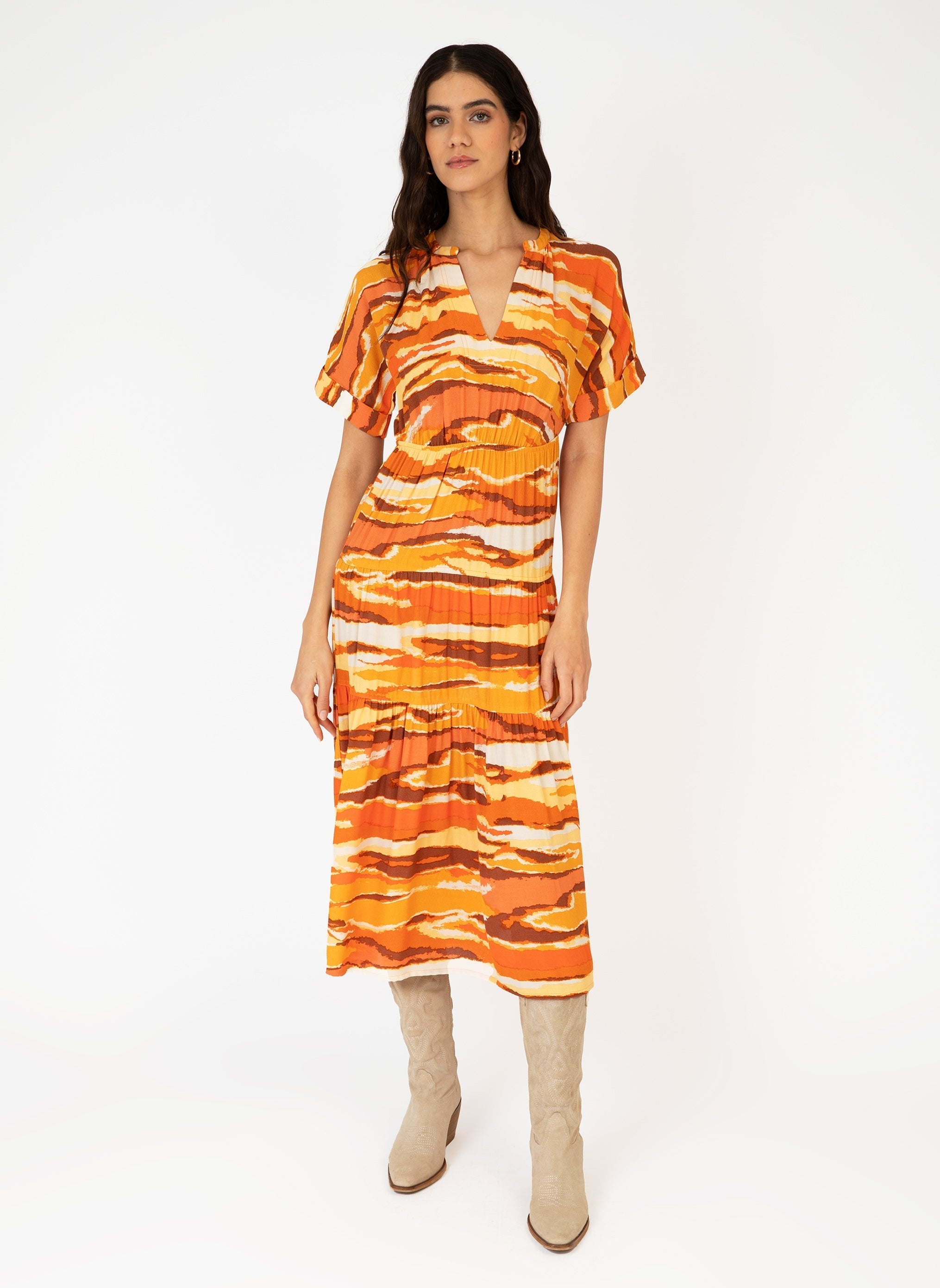 Moty Tessa Caramel Midi Dress