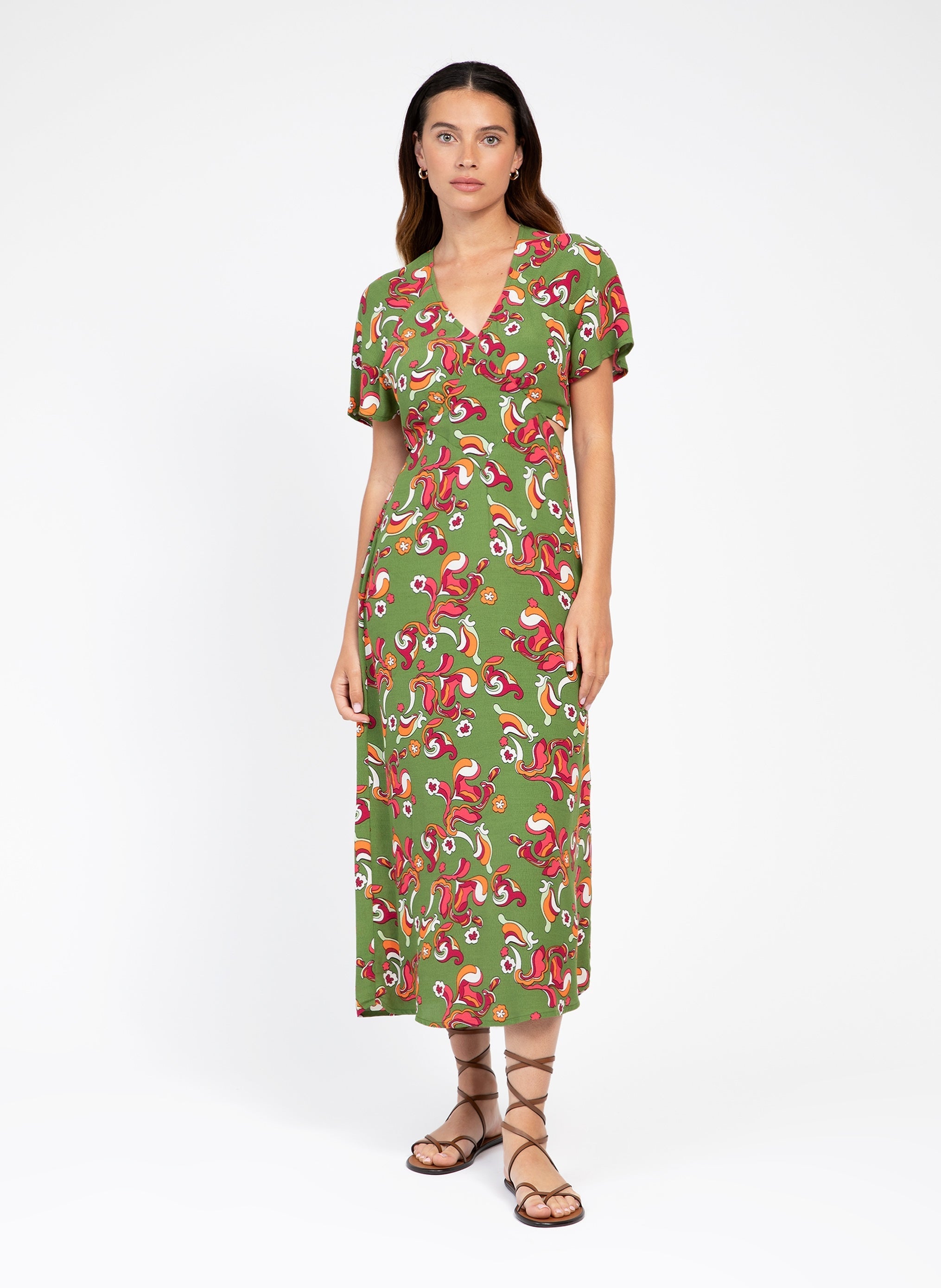 Myke Bijou Green Midi Dress