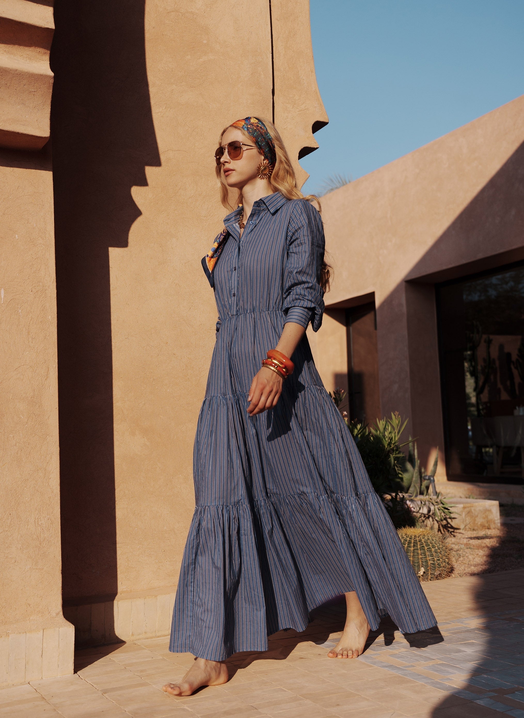 Maxi abito indaco Ocharme Blois