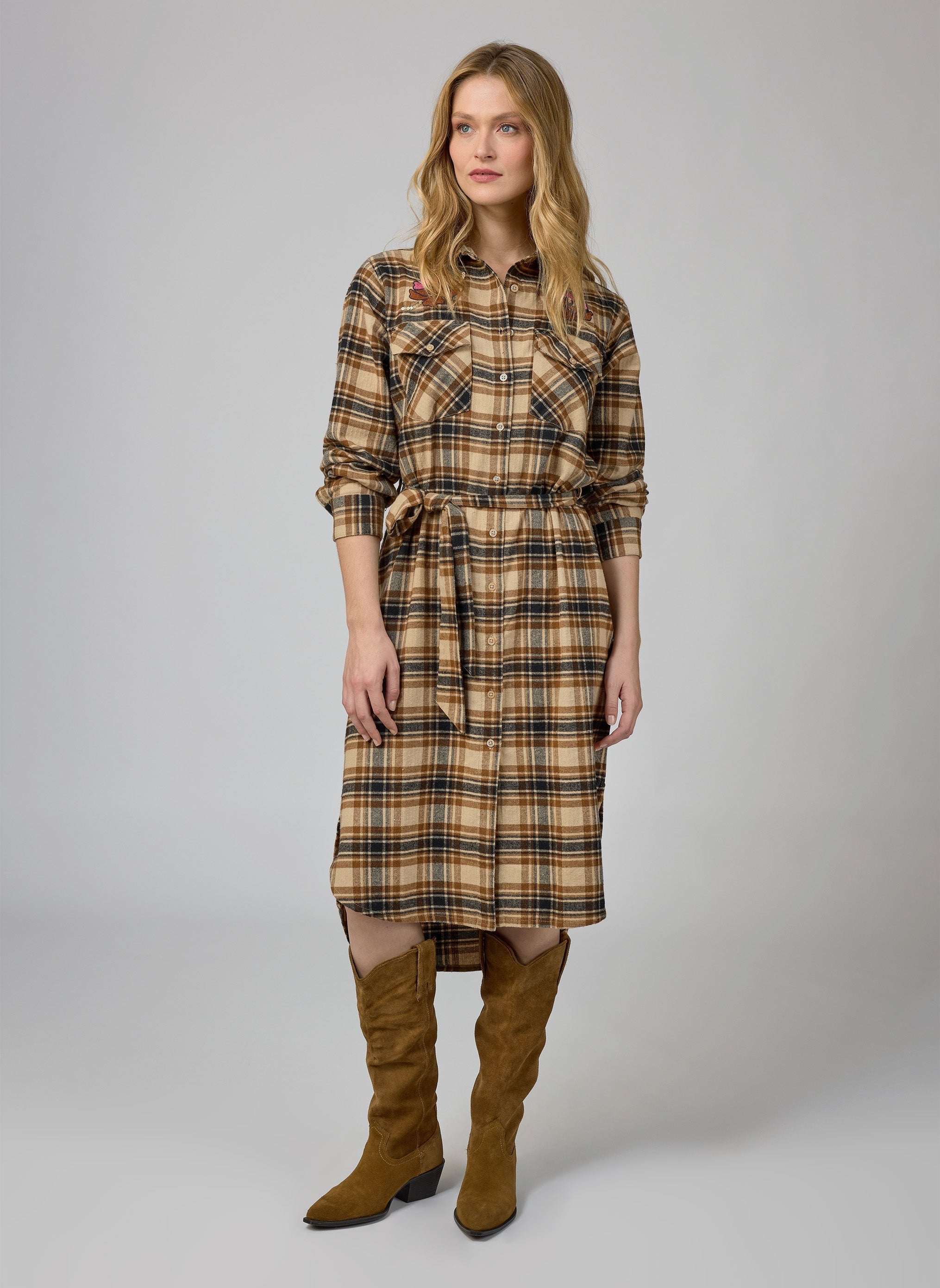 Maxi abito caramello Oksane