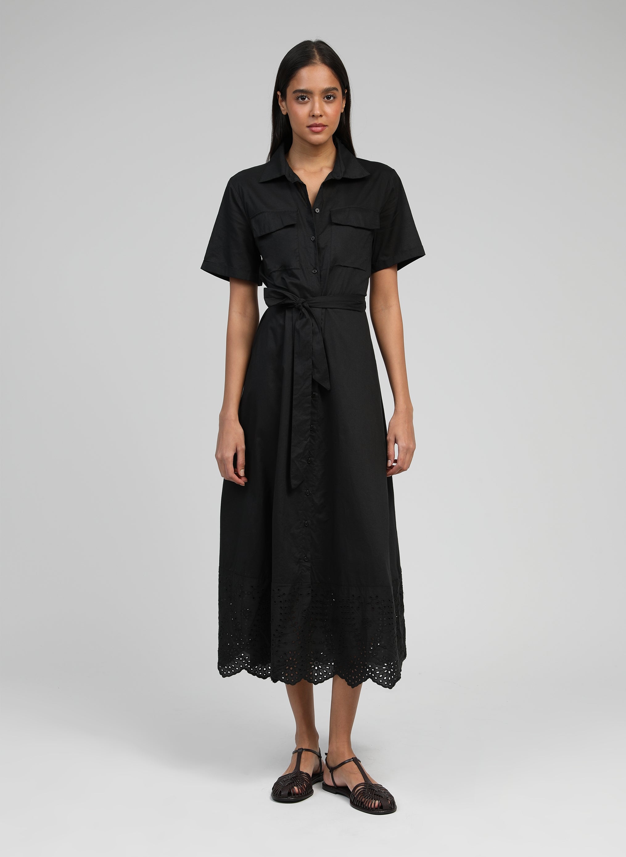 Maxi abito nero Olivine