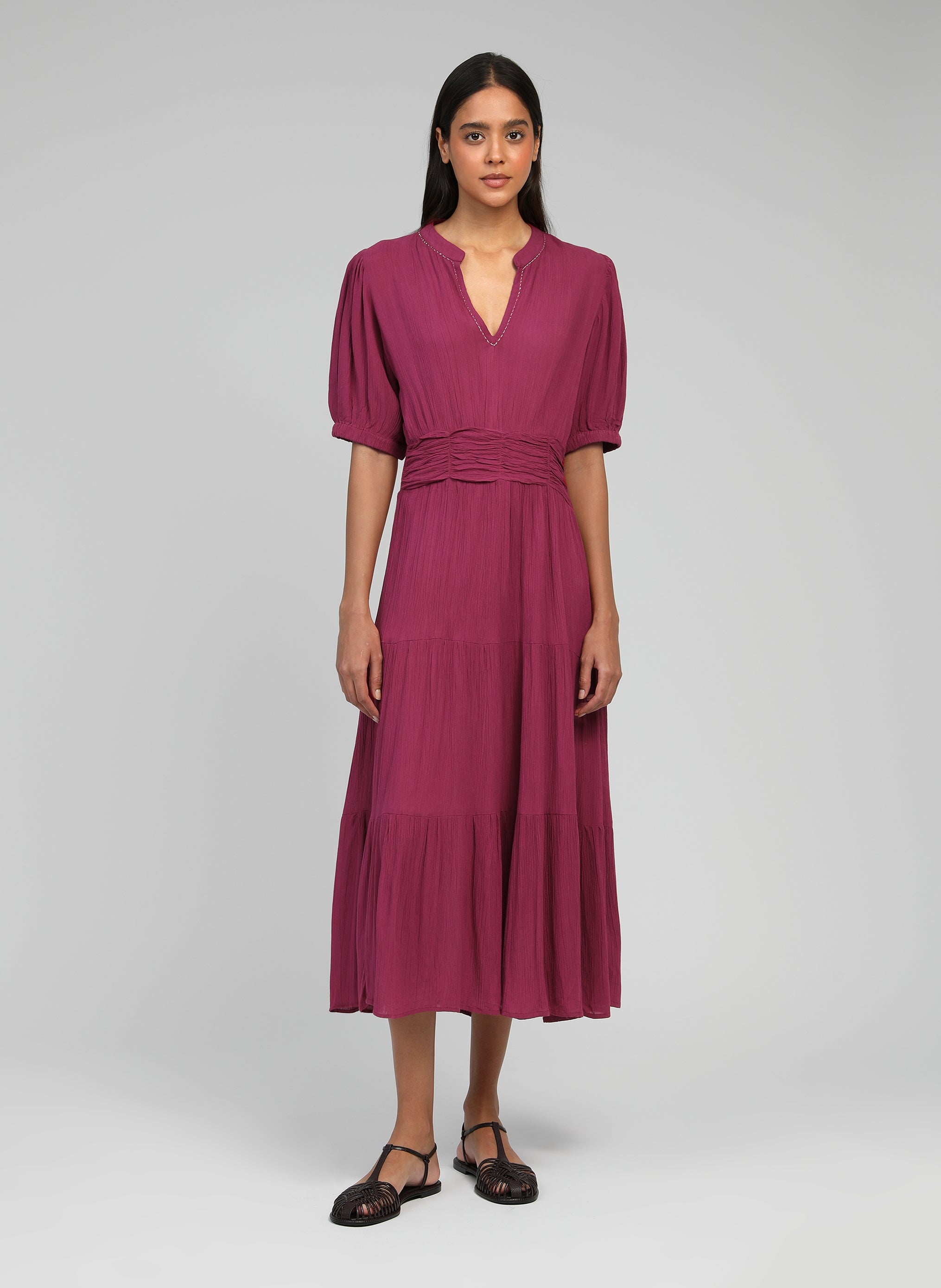 Maxi abito Omoa in lampone