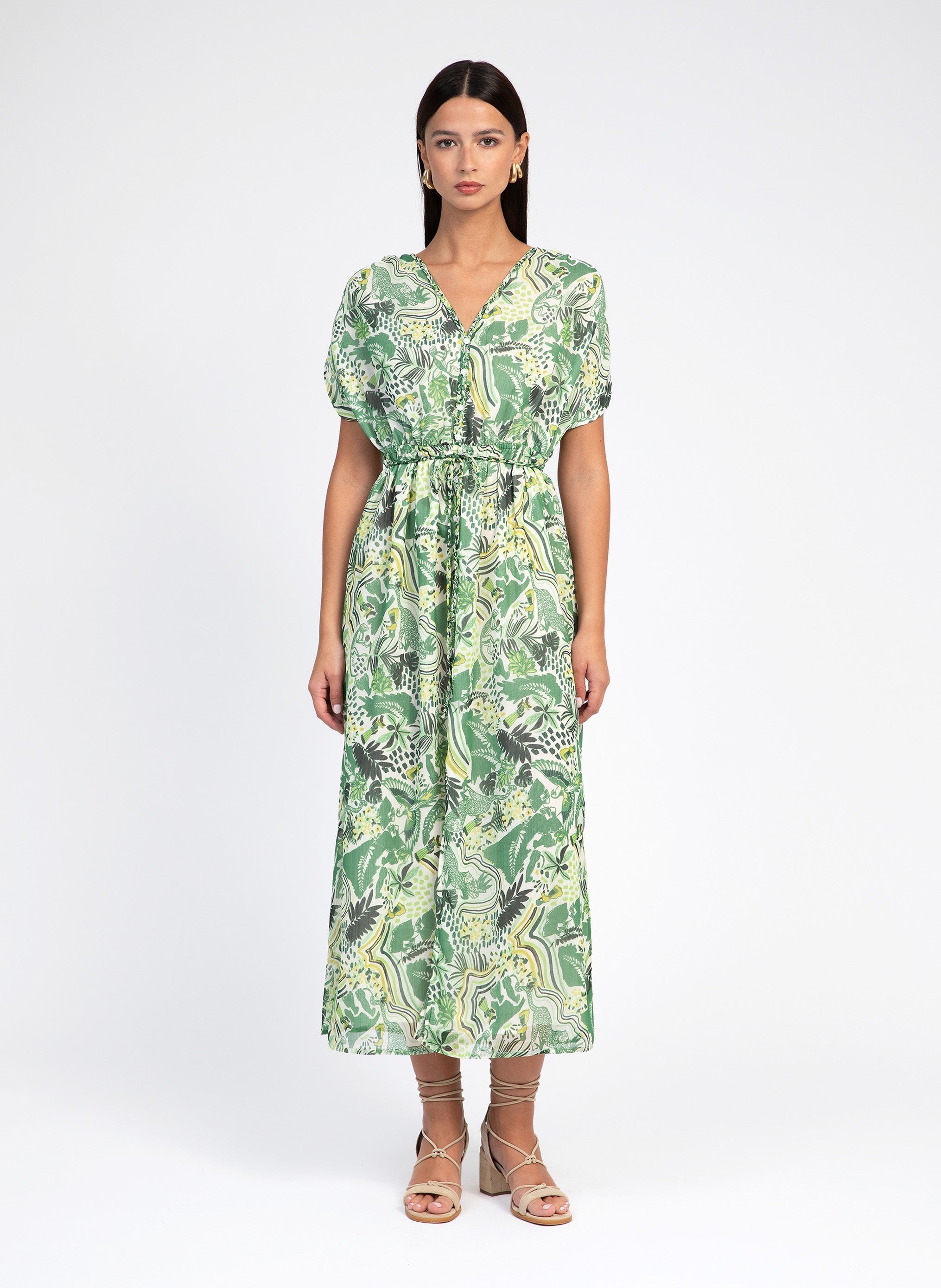 Maxi abito verde Bolivia di Onezyme