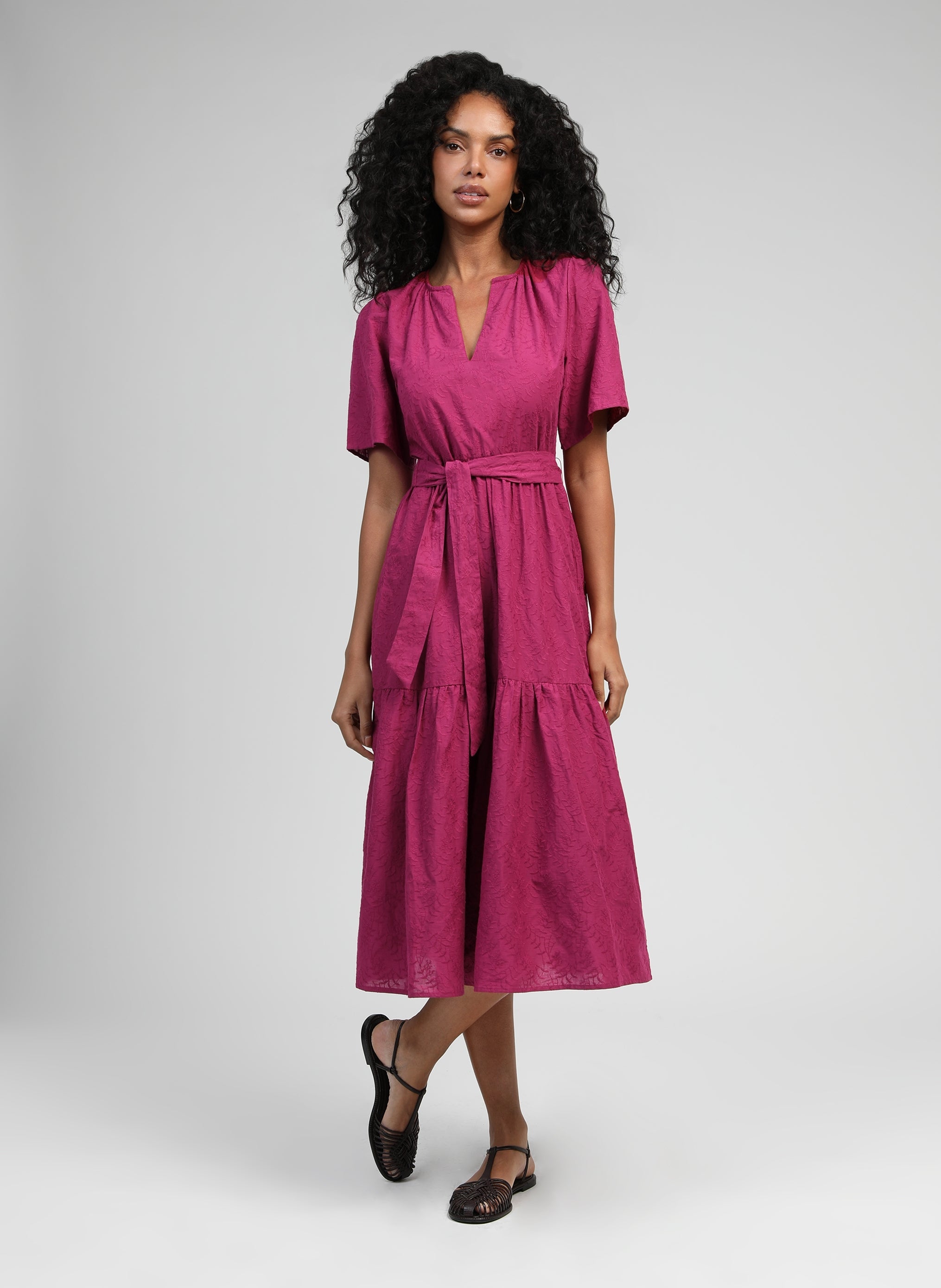 Orazila Cerise Midi Dress