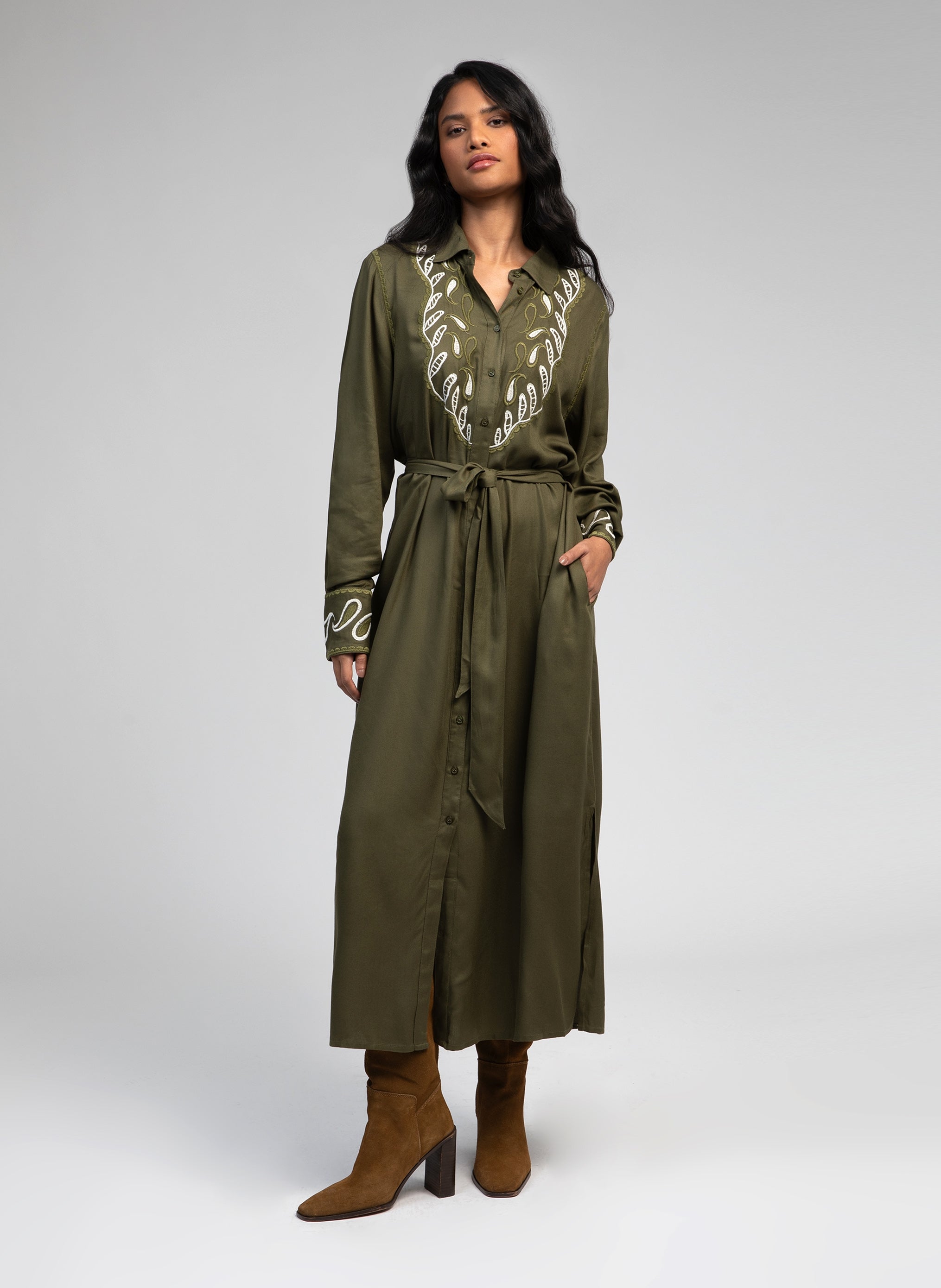 Maxi abito Oriany Olive