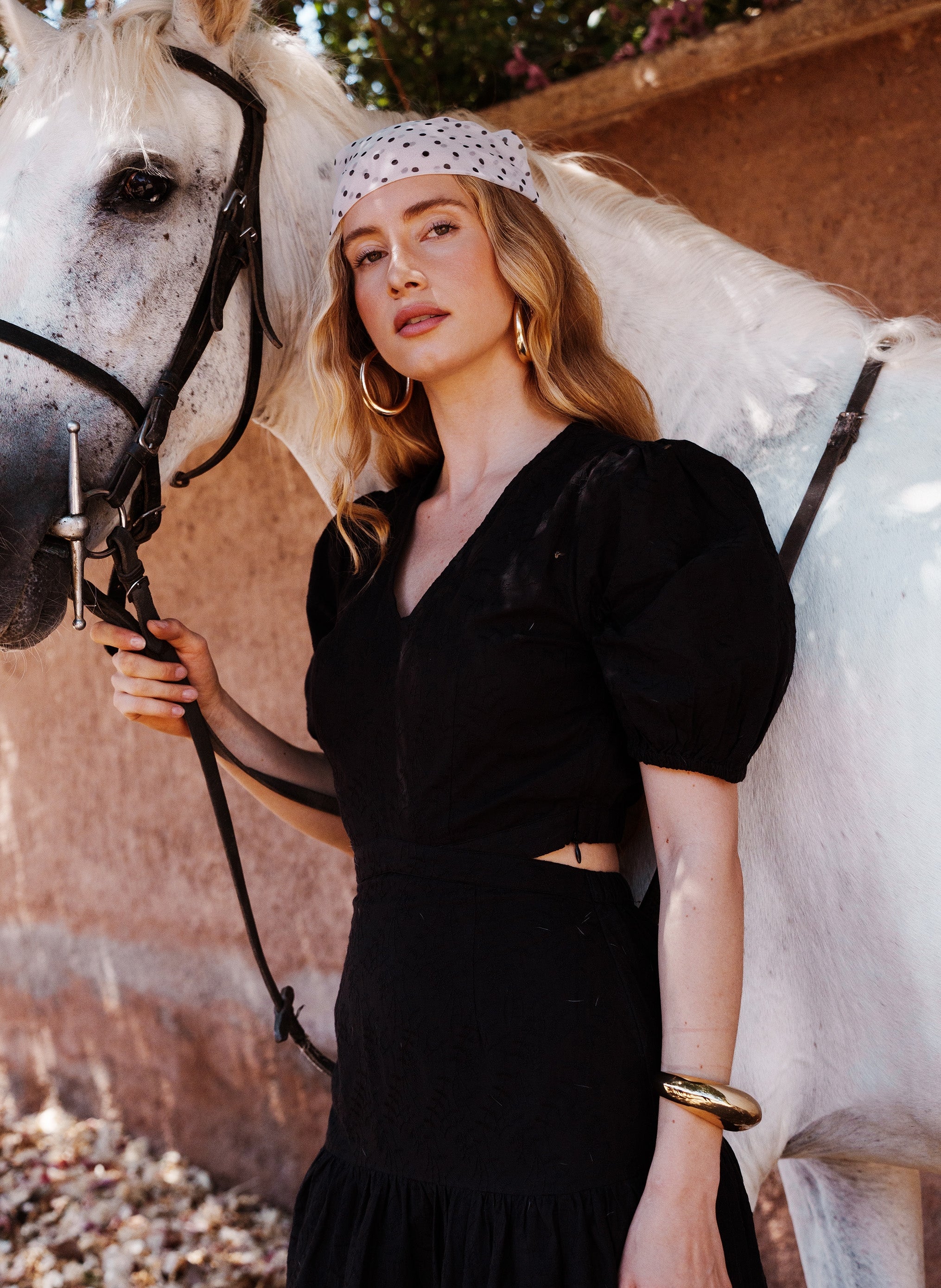 Oseila Black Midi Dress