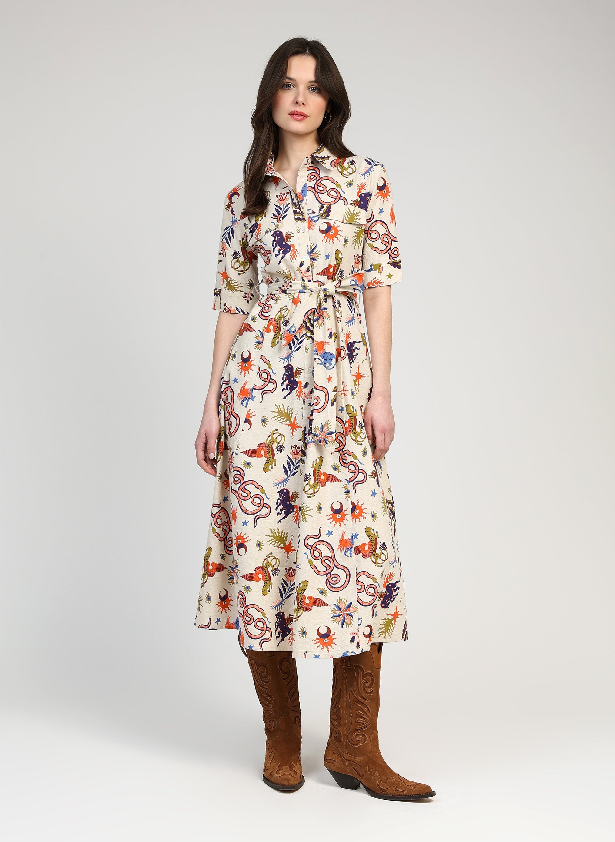 Osmine Bale Ecru Maxi Dress