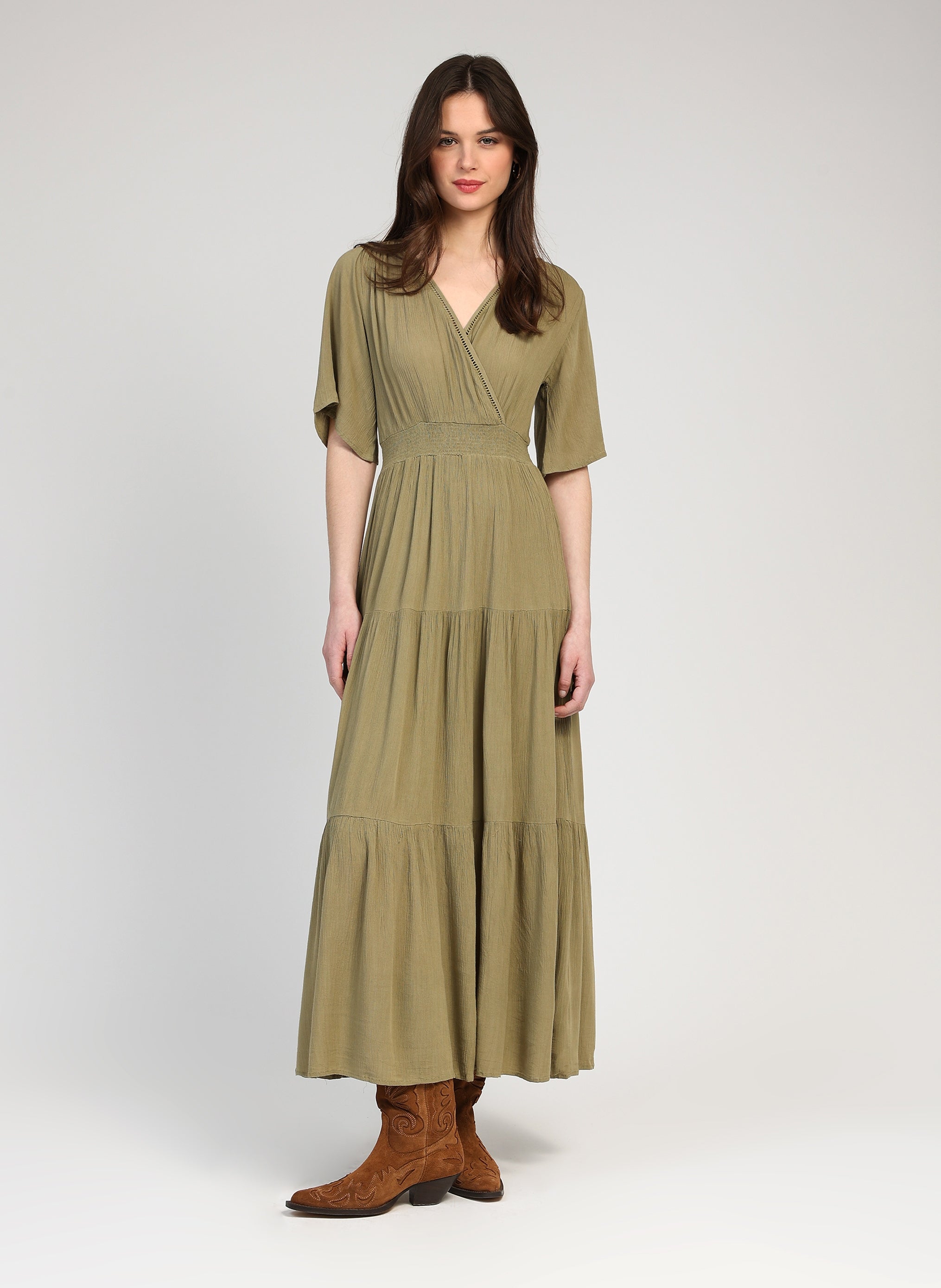 Osuncha Khaki Maxi Dress