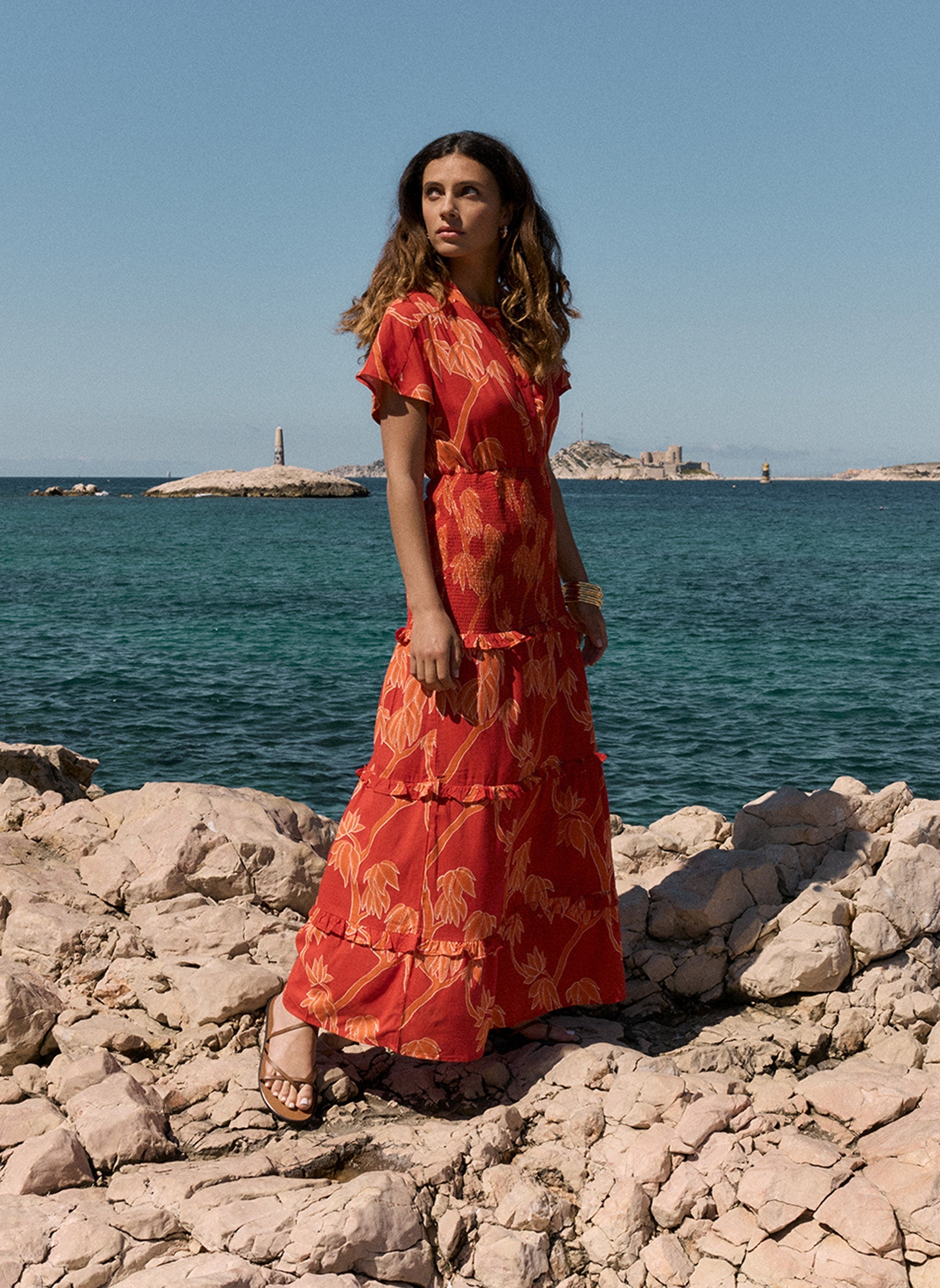 Oumany Aubrey Red Maxi Dress