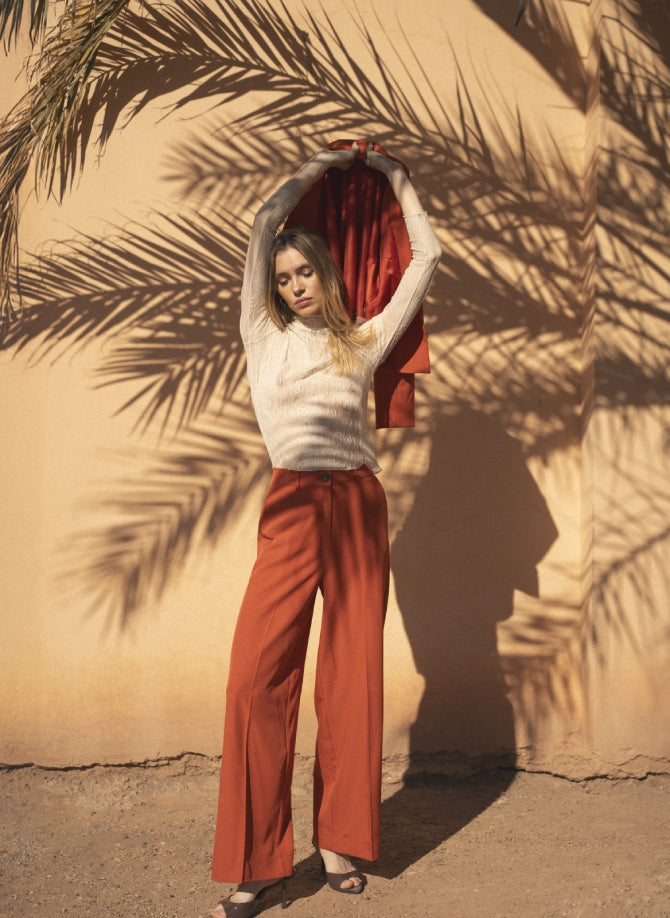 Pantaloni Perlino in terracotta