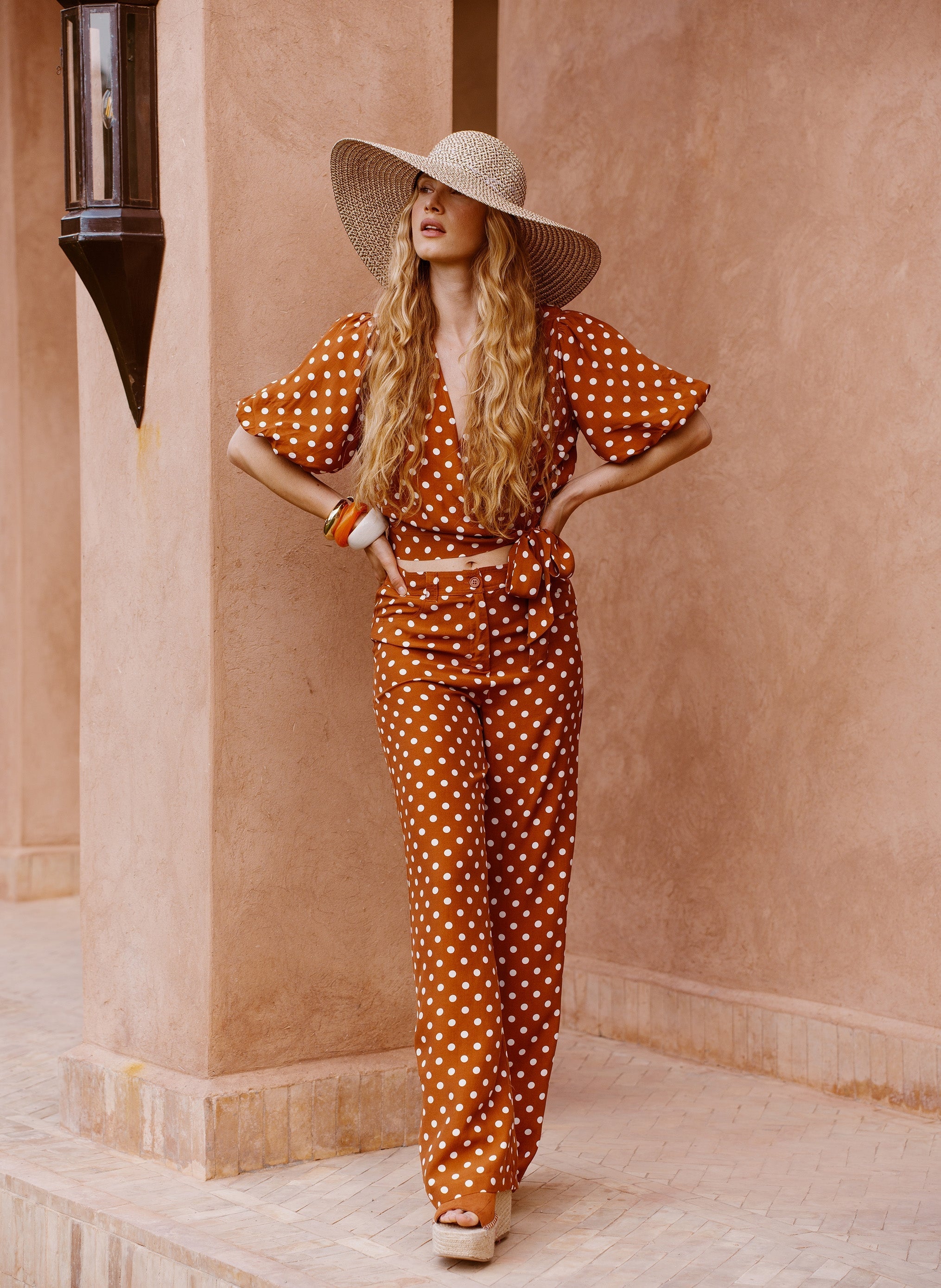 Pantaloni Phoebee Palinto Caramello