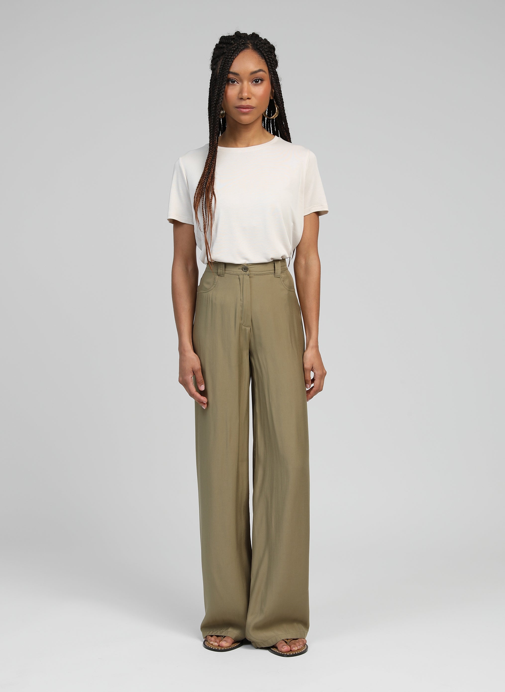 Pantaloni Phoebelane Khaki