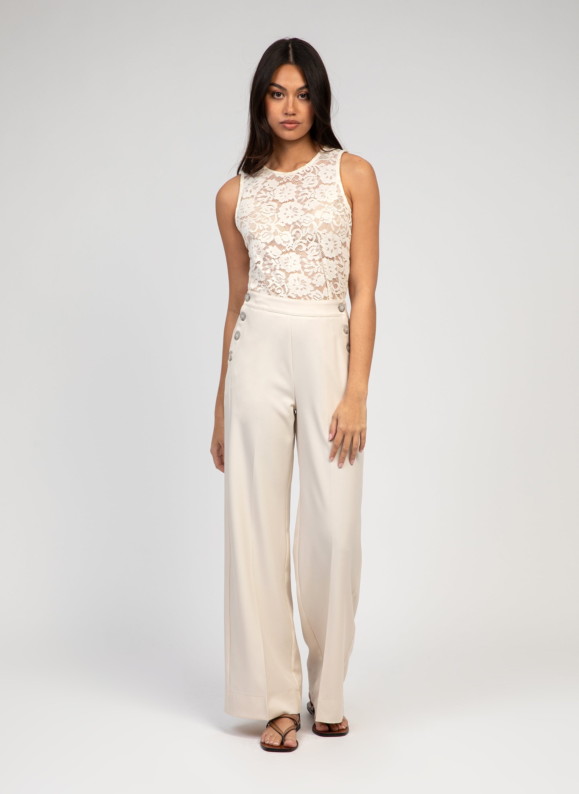 Pantaloni Ponary ecrù