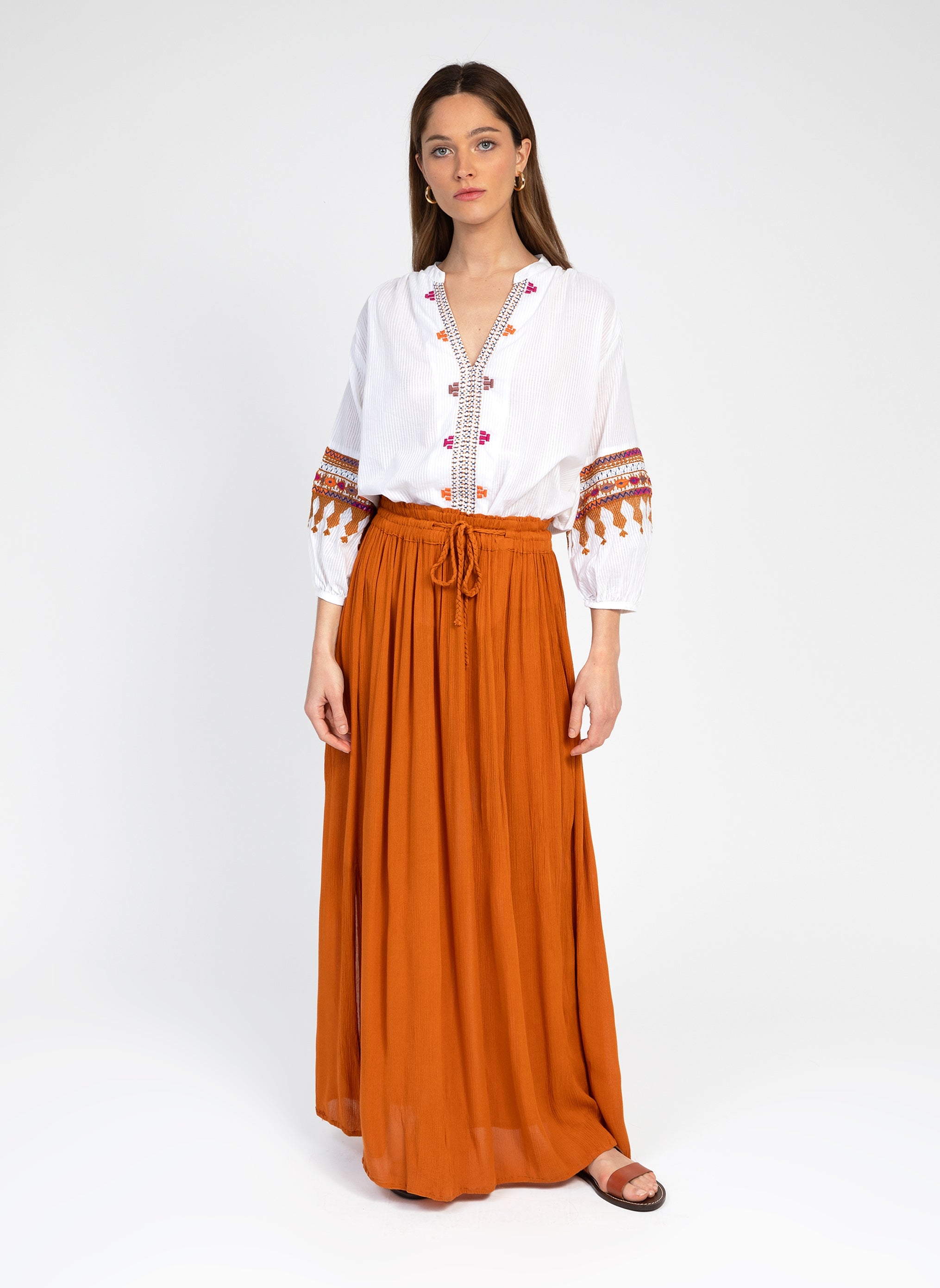Romelie Long Skirt Orange