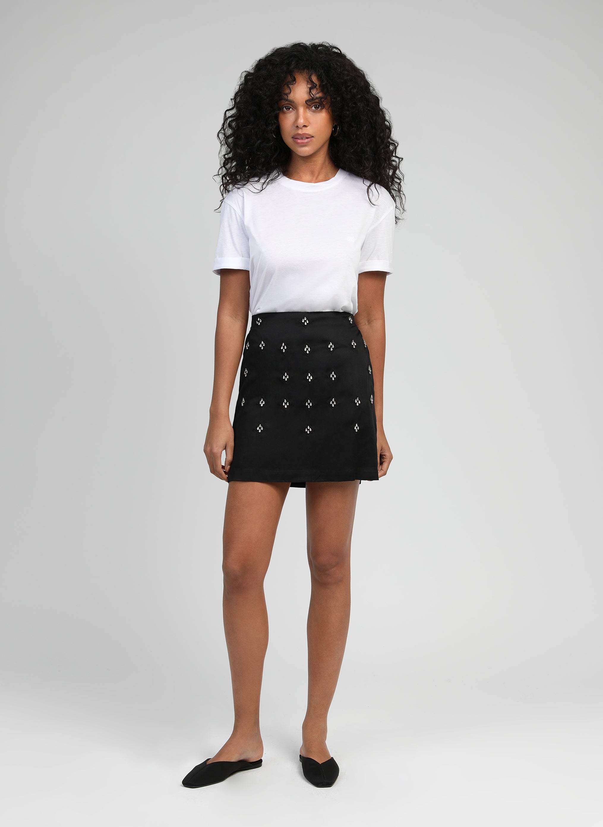 Rowel Short Skirt Black