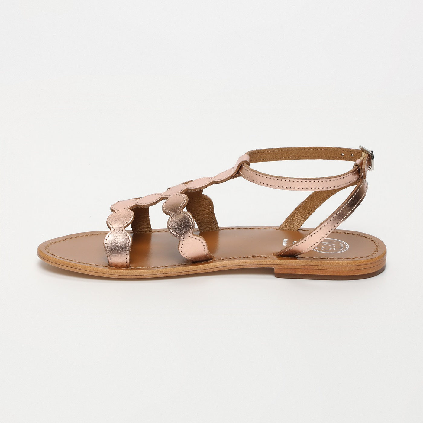 Thuja Sandals - Rosegold Goat Leather - Goldpink