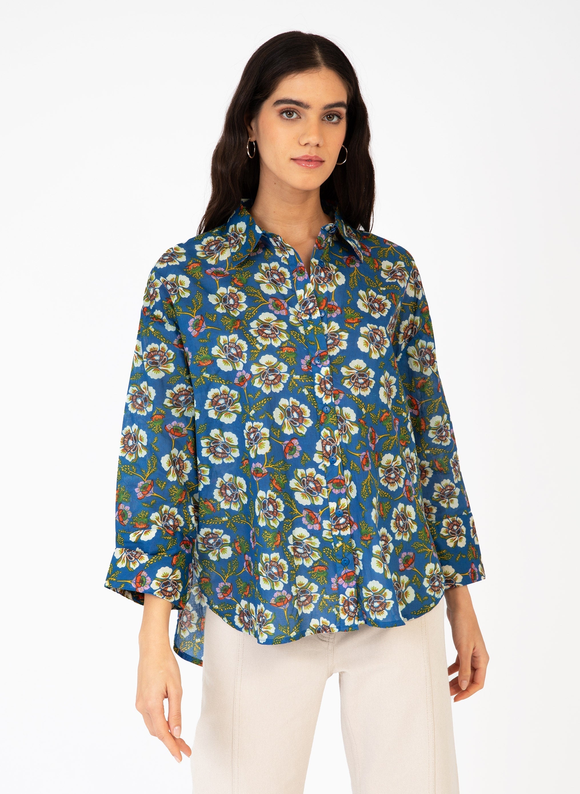 Slimane Elia camisa azul