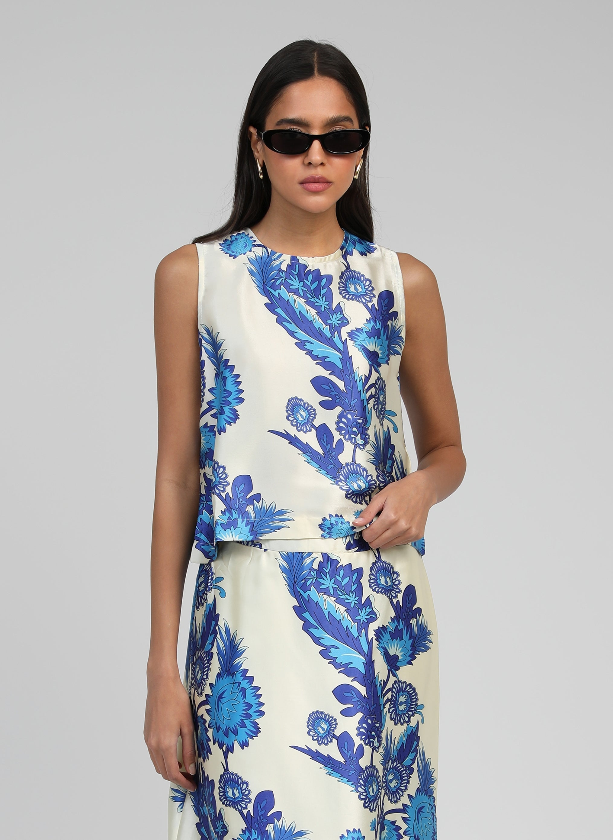 Camiseta de tirantes Sounay Florida Azul