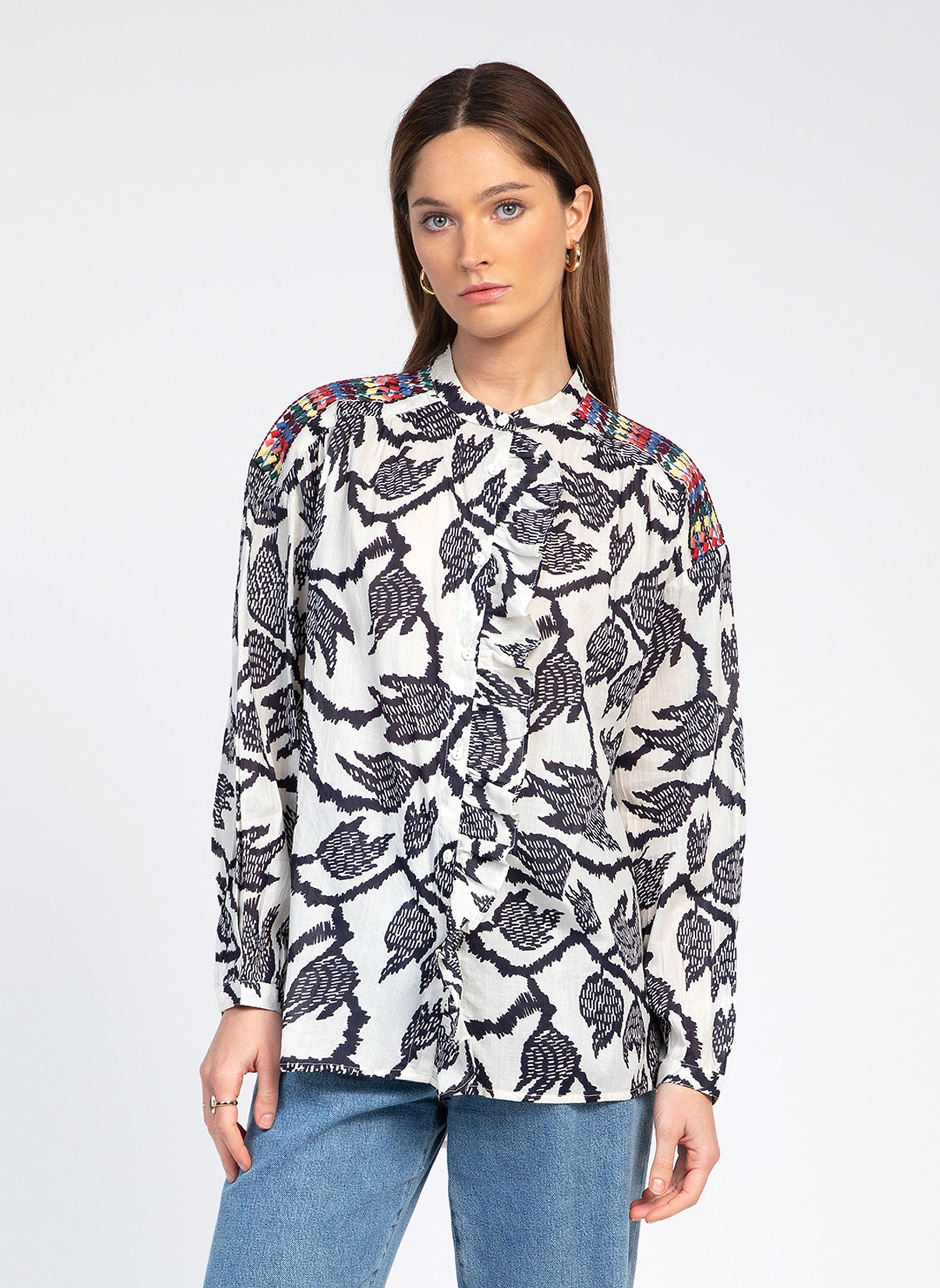 Camicetta Souriaty Nabilo Navy