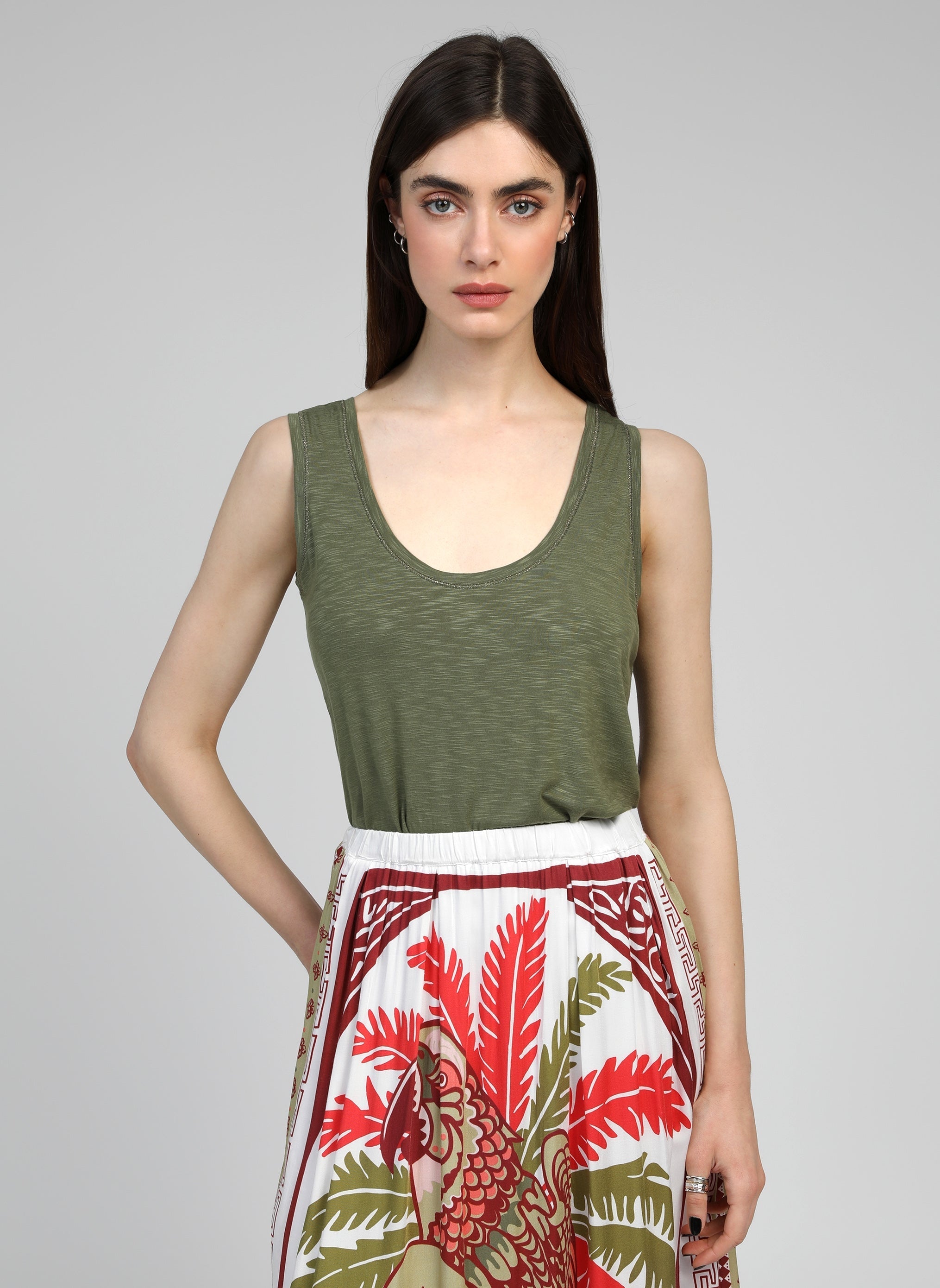 Tanessa Tank Top Khaki