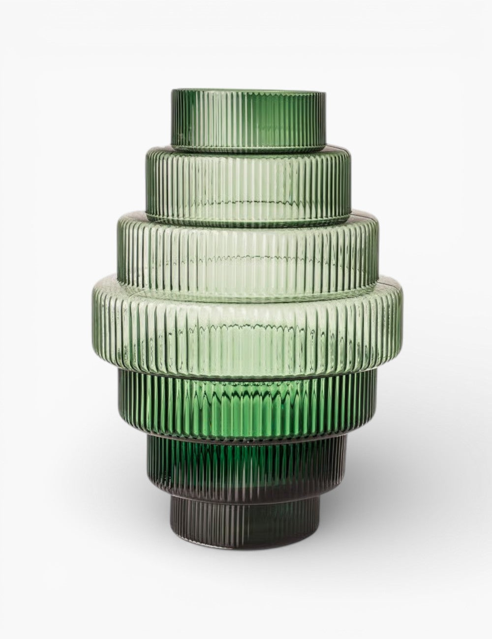 Vase Steps verre vert