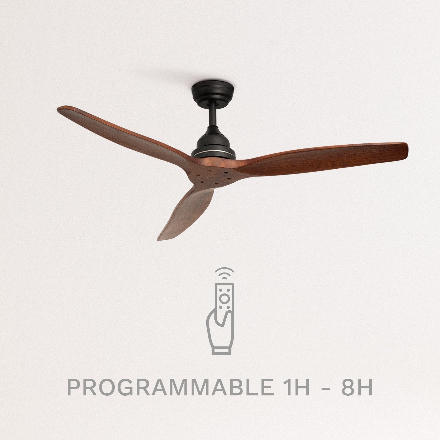 Windwood - Ventilatore da soffitto silenzioso da 75W - 132 cm - Nero